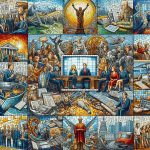 Mosaico di scene di attualità