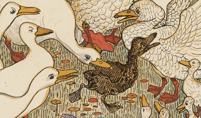 Illustrazione della fiaba di Hans Christian Andersen Il brutto anatroccolo