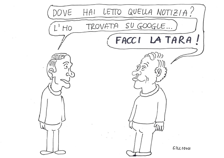 Vignetta satirica sul tema di Google che da motore di ricerca sta passando a macchina delle risposte con l'Ai